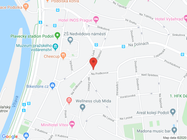Google map: Na Zlatnici 8, Praha
